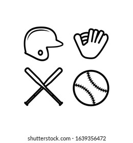 Baseball icon in trendy flat design