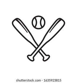 Baseball icon in trendy outline style design. Vector graphic illustration. Suitable for website design, logo, app, and ui. Editable vector stroke. EPS 10.