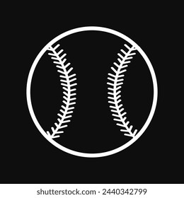 Baseball icon vector baseball ball illustration sports design element. Baseball ball icon. Black baseball ball sign on black background. Vector illustration. EPS file 206.