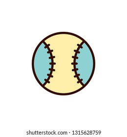 Baseball Icon Vector Illustration in Flat Style for Any Purpose