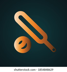 Baseball icon vector logo with a isolated background. Gradient gold concept with dark background