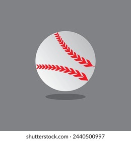 Baseball icon vector on grey background, eps10