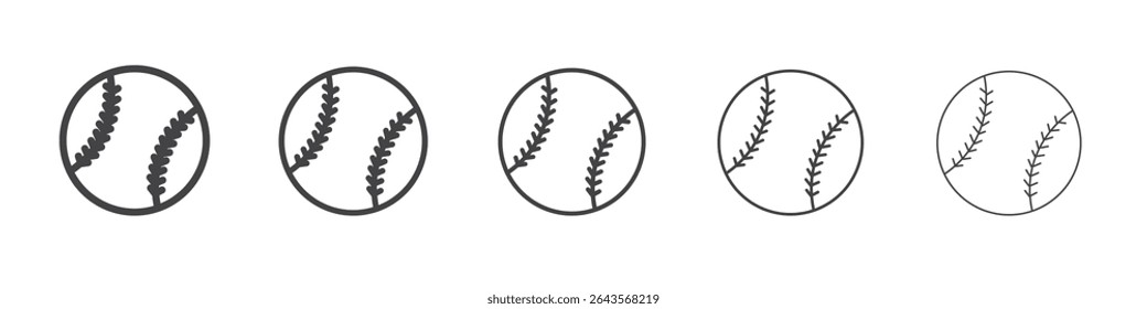 Baseball icon vector outline set illustration sign