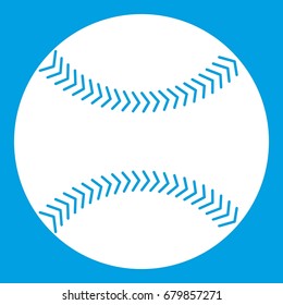 Baseball icon white isolated on blue background vector illustration