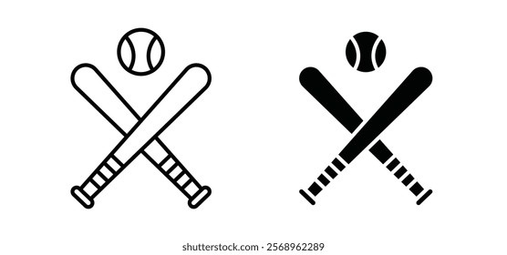 Baseball icons in black and white colors