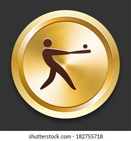 Baseball Icons on Gold Button Collection