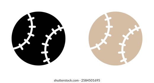 Baseball icons pack in black and colored version