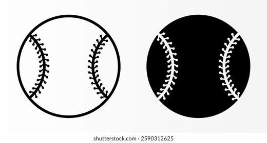 Baseball icons set. for mobile concept and web design on white background