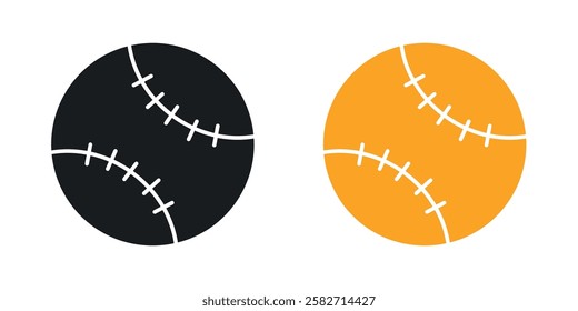 Baseball icons set vectors black and colored style