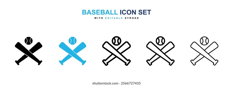 Baseball icons vector collection pack.