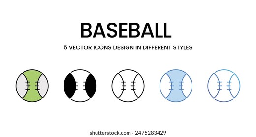 Baseball-Symbole Vektorgrafik Set Stock Illustration.