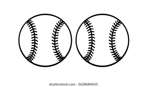 Baseball illustration ball vector Set