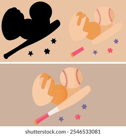 baseball illustration design package assorted palettes