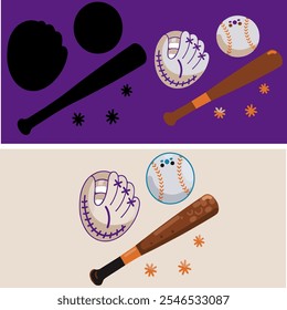 baseball illustration design package assorted palettes