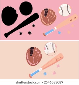 baseball illustration design package assorted palettes