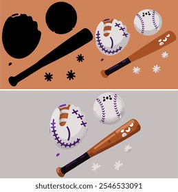 baseball illustration design package assorted palettes