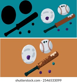 baseball illustration design package assorted palettes