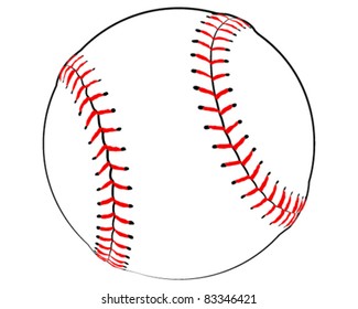 Baseball Illustration on a White Background - Vector Illustration