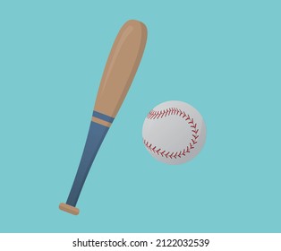 baseball illustration set. sport, ball, baseball bat. vector drawing. hand drawn style