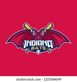 Baseball Indiana Bats MAscot Vector Illustration