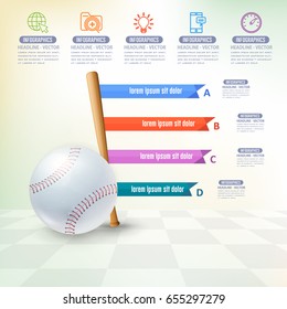 Baseball Infographics Stats, Web Banner Background Design. Sports Info Presentation Template