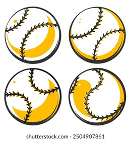 Baseball isolated on white background. Abstract ball icon