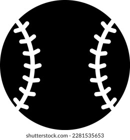 A baseball isolated vector silhouette.