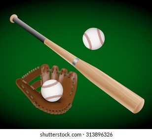 Baseball items isolated. Vector illustration.