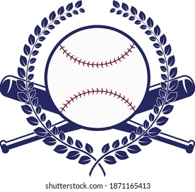 Baseball items. Sport equipment. Baseball bat. Baseball ball.