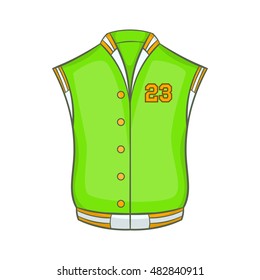Baseball jacket icon in cartoon style isolated on white background vector illustration