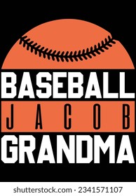 Baseball Jacob grandma vector art design, eps file. design file for t-shirt. SVG, EPS cuttable design file svg