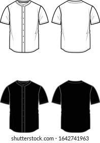 Baseball Jersey Fashion Flat Templates