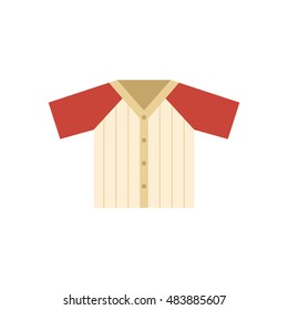 Baseball jersey icon in flat color style. Sport championship uniform team wear