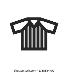 Baseball jersey icon in thick outline style. Black and white monochrome vector illustration.