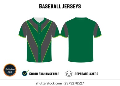 baseball jersey latest custom design templates mockup and t-shirt sketch with blank white background editable vector eps png unique artwork number text on both front and back views design your own 