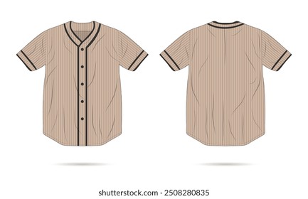 Baseball jersey mockup front and back view. Vector illustration