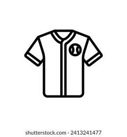 Baseball Jersey Outline Icon Vector Illustration