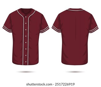 Baseball jersey uniform template front and back view