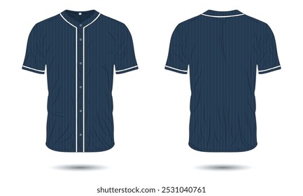 Baseball jersey uniform template front and back view