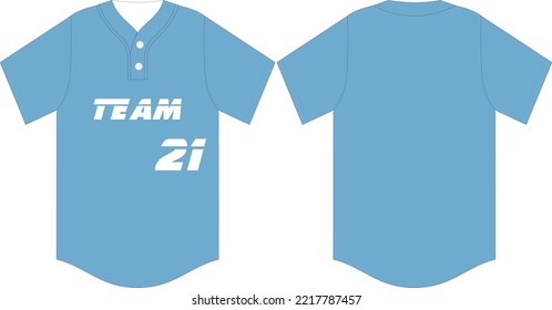 Baseball jersey uniform template mockup vector.  Front and back view baseball uniform. Vector Illustration.