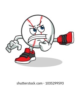 baseball kicking mascot vector cartoon illustration