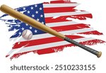Baseball label. American Flag. USA flag baseball sticker.