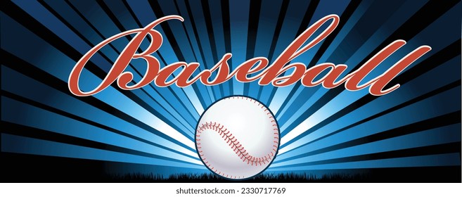 Baseball label. Ball baseball sticker.