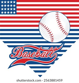 Baseball label. Bat and ball baseball sticker.