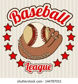 baseball label over lineal background vector illustration