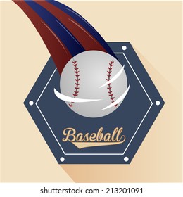 a baseball label with its respective ball and some text