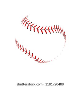 Baseball lace ball illustration isolated symbol. Vector baseball background sport design.