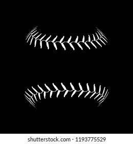 Baseball lace ball illustration isolated symbol. Vector baseball background sport design.