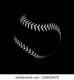 Baseball lace ball illustration isolated symbol. Vector baseball background sport design.