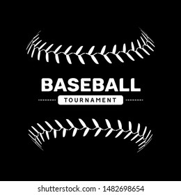 Baseball lace ball illustration isolated symbol. Vector baseball background sport design.